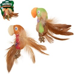 SmartyKat Instincts Love Mates Feathery Plush HappyNip Silvervine & Catnip Bird Cat Toys, 2-pack