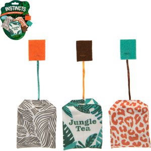 SmartyKat Instincts Tricky Tea HappyNip Silvervine & Catnip Filled Toss & Bat Cat Toys, 3-pack