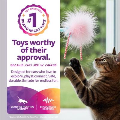 Show full view: SmartyKat Window Wobbler 2 in 1 Suction Cup Window & Floor Cat Toy, Turquoise, Medium slide 2 of 8