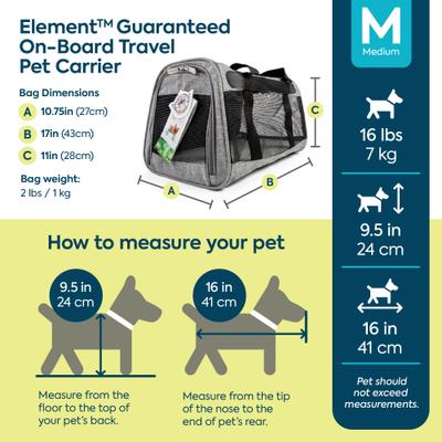 Show full view: Sherpa Element Airline Approved Dog & Cat Carrier, Medium, Gray slide 3 of 7