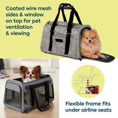 Show full view: Sherpa Element Airline Approved Dog & Cat Carrier, Medium, Gray slide 2 of 7