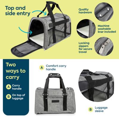 Show full view: Sherpa Element Airline Approved Dog & Cat Carrier, Medium, Gray slide 4 of 7