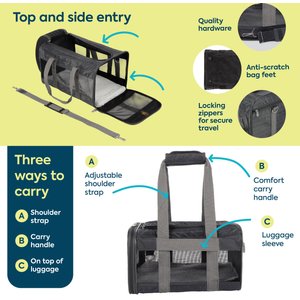 Sherpa Original Deluxe Airline-Approved Dog & Cat Carrier Bag, Charcoal, Large
