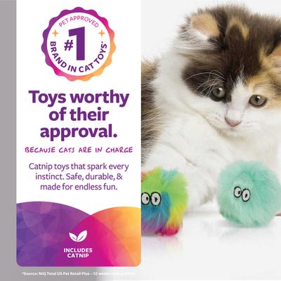 Show full view: SmartyKat Fuzzy Friends Plush Ball Cat Toys, 2 count slide 2 of 9