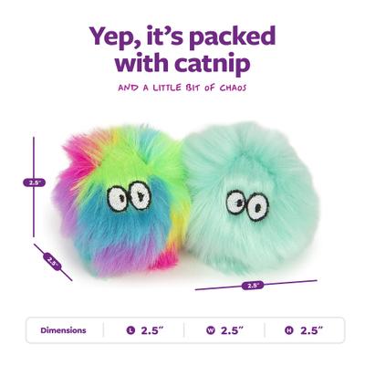 Show full view: SmartyKat Fuzzy Friends Plush Ball Cat Toys, 2 count slide 3 of 9