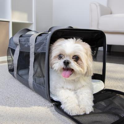 Show full view: Sherpa Original Deluxe Airline-Approved Dog & Cat Carrier Bag, Charcoal, Large slide 5 of 7