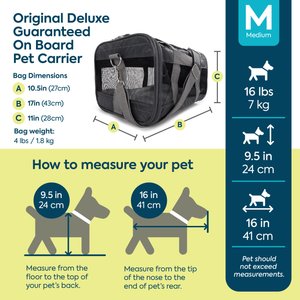 Sherpa Original Deluxe Airline-Approved Dog & Cat Carrier Bag, Charcoal, Medium