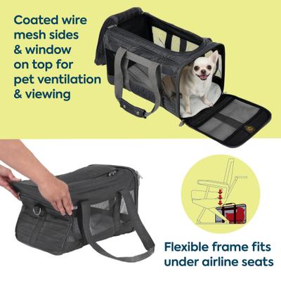 Show full view: Sherpa Original Deluxe Airline-Approved Dog & Cat Carrier Bag, Charcoal, Medium slide 3 of 11