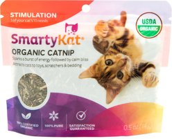 SmartyKat USDA Certified Organic Catnip Cat Attractant, 0.5-oz pouch