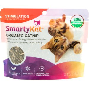 SmartyKat USDA Certified Organic Catnip Cat Attractant, 0.5-oz pouch
