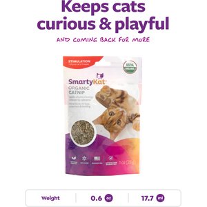SmartyKat USDA Certified Organic Catnip Cat Attractant, 1-oz bag