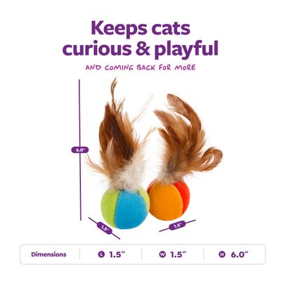 Show full view: SmartyKat Flutter Balls Feathery Cat Toy slide 3 of 9