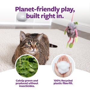 SmartyKat Bouncy Mouse Interactive Teaser Cat Toy, Color Varies