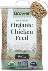 Mile Four Grower Organic 18% Protein Pellet Chicken & Duck Feed, 23-lb bag