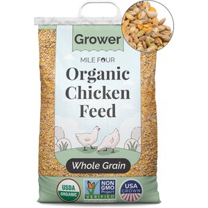 Mile Four 18% Organic Whole Grain Grower Chicken & Duck Feed, 23-lb bag
