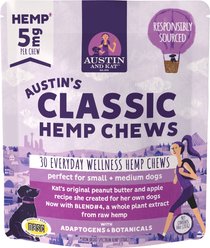 Austin and Kat Calming 5mg Broad Spectrum Hemp Chews Supplement for Dogs, 30 count