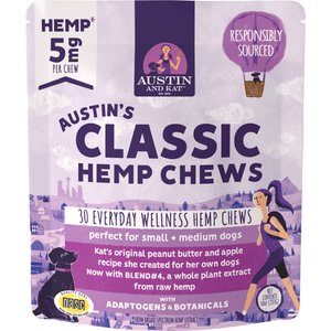 Austin and Kat Calming 5mg Broad Spectrum Hemp Chews Supplement for Dogs, 30 count