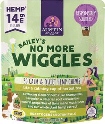 Austin and Kat Bailey's Calm & Quiet 14mg Broad Spectrum Hemp Chews Supplement for Dogs, 30 count