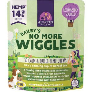 Austin and Kat Bailey's Calm & Quiet 14mg Broad Spectrum Hemp Chews Supplement for Dogs, 30 count