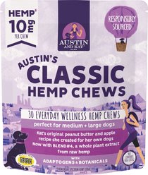 Austin and Kat Calming 10mg Broad Spectrum Hemp Chews Supplement for Dogs, 30 count
