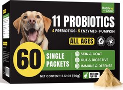 BuddyCheer Probiotic Chicken Flavored Powder Digestive Aid Supplement for Dogs, 2.12-oz jar