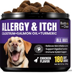 BuddyCheer Chicken Flavored Soft Chew Allergy & Skin Relief Supplement for Dogs, 180 count