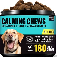 BuddyCheer Chicken Flavored Soft Chew Calming Supplement for Dogs, 180 count