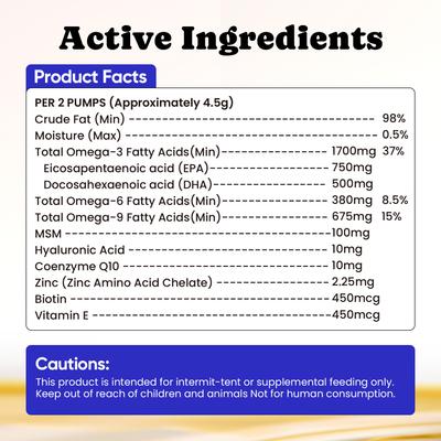 Show full view: BuddyCheer Wild Alaskan Salmon Oil Flavored Liquid Skin & Coat Supplement for Dogs & Cats, 16-fl oz bottle slide 8 of 9