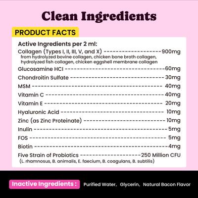 Show full view: BuddyCheer Premium Collagen Bacon Flavored Liquid Allergy Supplement for Dogs & Cats, 4-fl oz bottle slide 10 of 10