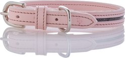 Pet Passion Roxy The Crystal Bling Dog Collar, Blush, X-Small: 9 to 12-in neck, 3/4-in wide