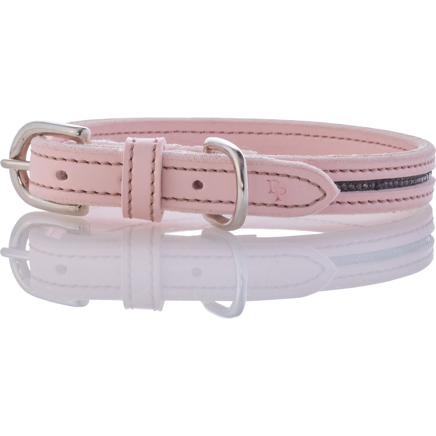 Pet Passion Roxy The Crystal Bling Dog Collar, Blush, XX-Large: 22 to 26-in neck, 1-in wide