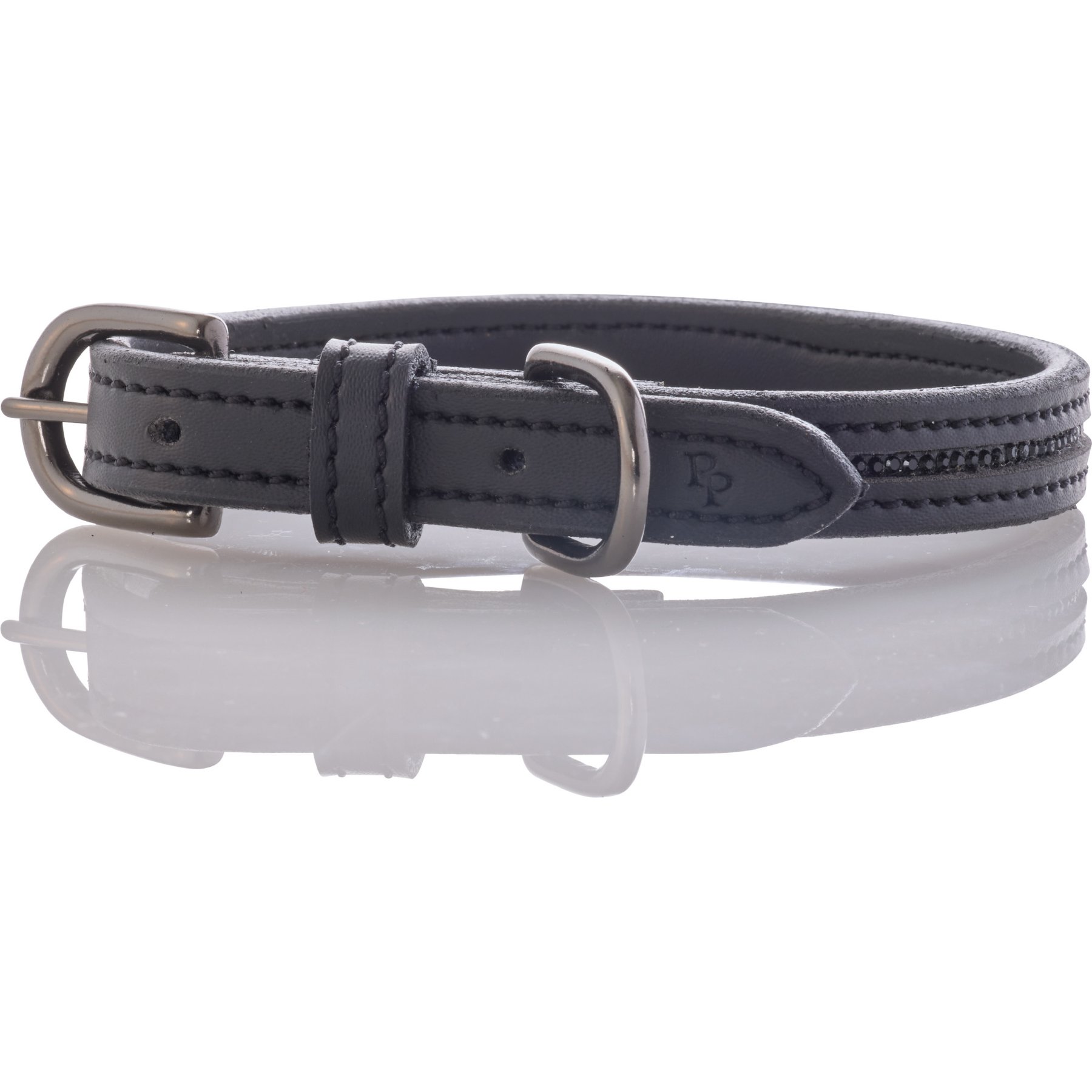 Pet Passion Roxy The Crystal Bling Dog Collar, Black Bling, Medium: 13 to 16-in neck, 3/4-in wide