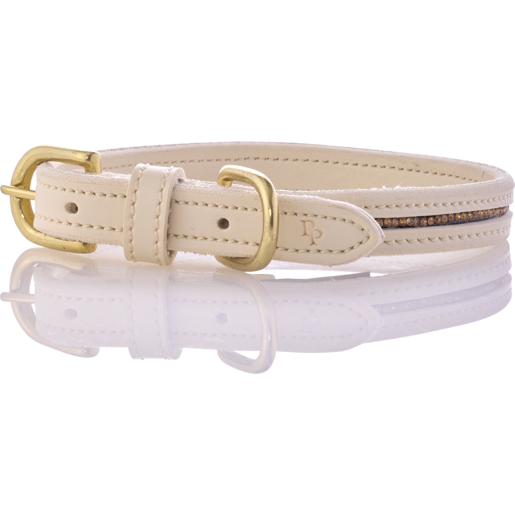 Pet Passion Roxy The Crystal Bling Dog Collar, Alabaster, XX-Large: 22 to 26-in neck, 1-in wide