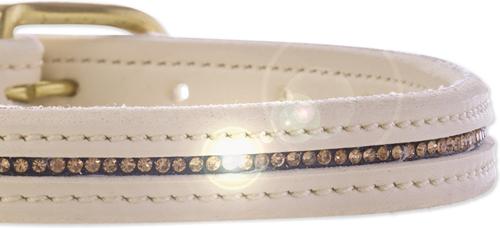 Show full view: Pet Passion Roxy The Crystal Bling Dog Collar, Alabaster, X-Large: 18 to 22-in neck, 1-in wide slide 4 of 10