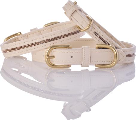 Show full view: Pet Passion Roxy The Crystal Bling Dog Collar, Alabaster, X-Large: 18 to 22-in neck, 1-in wide slide 8 of 10