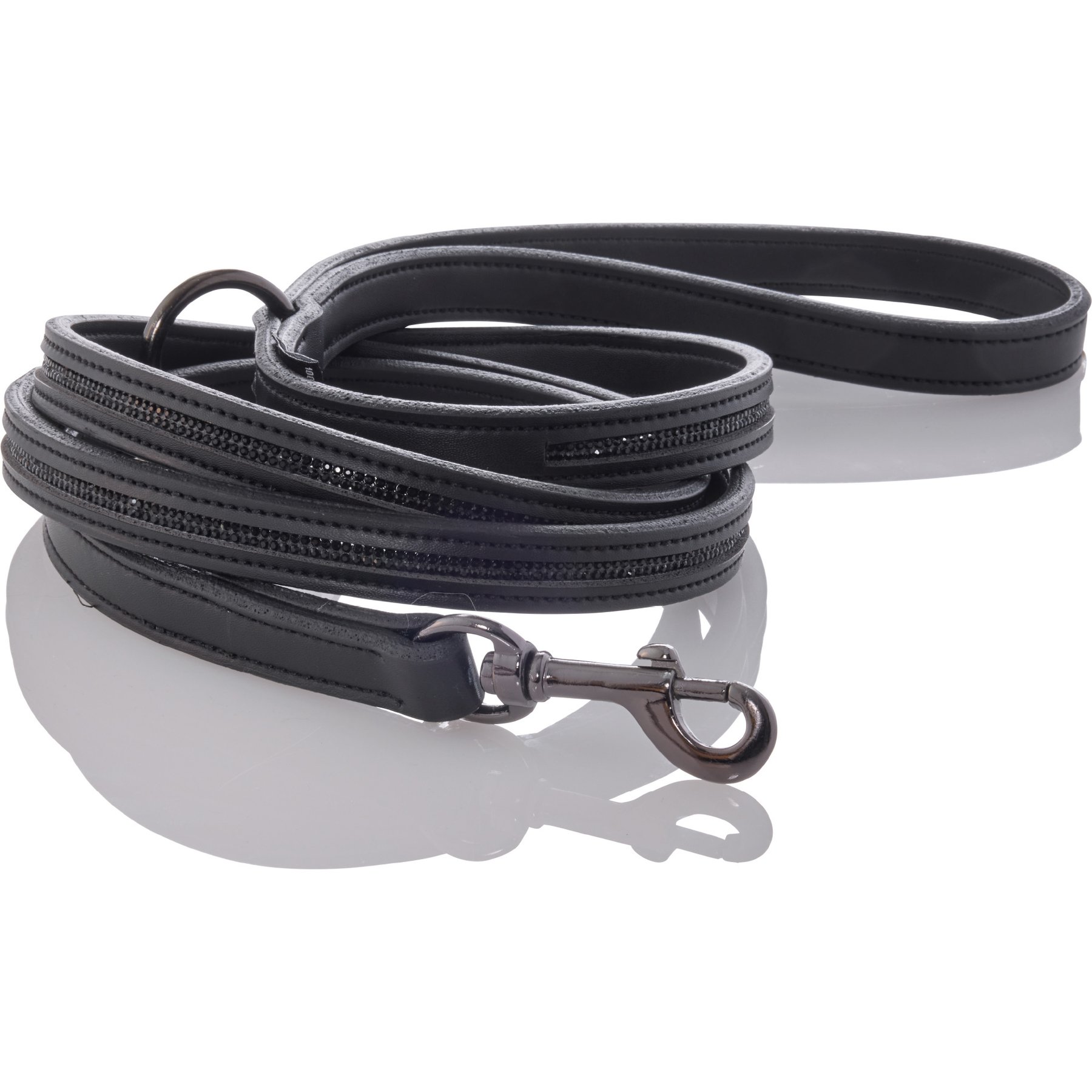 Pet Passion Roxy The Crystal Bling Dog Leash, Black Bling, 6-ft long, 1-in wide