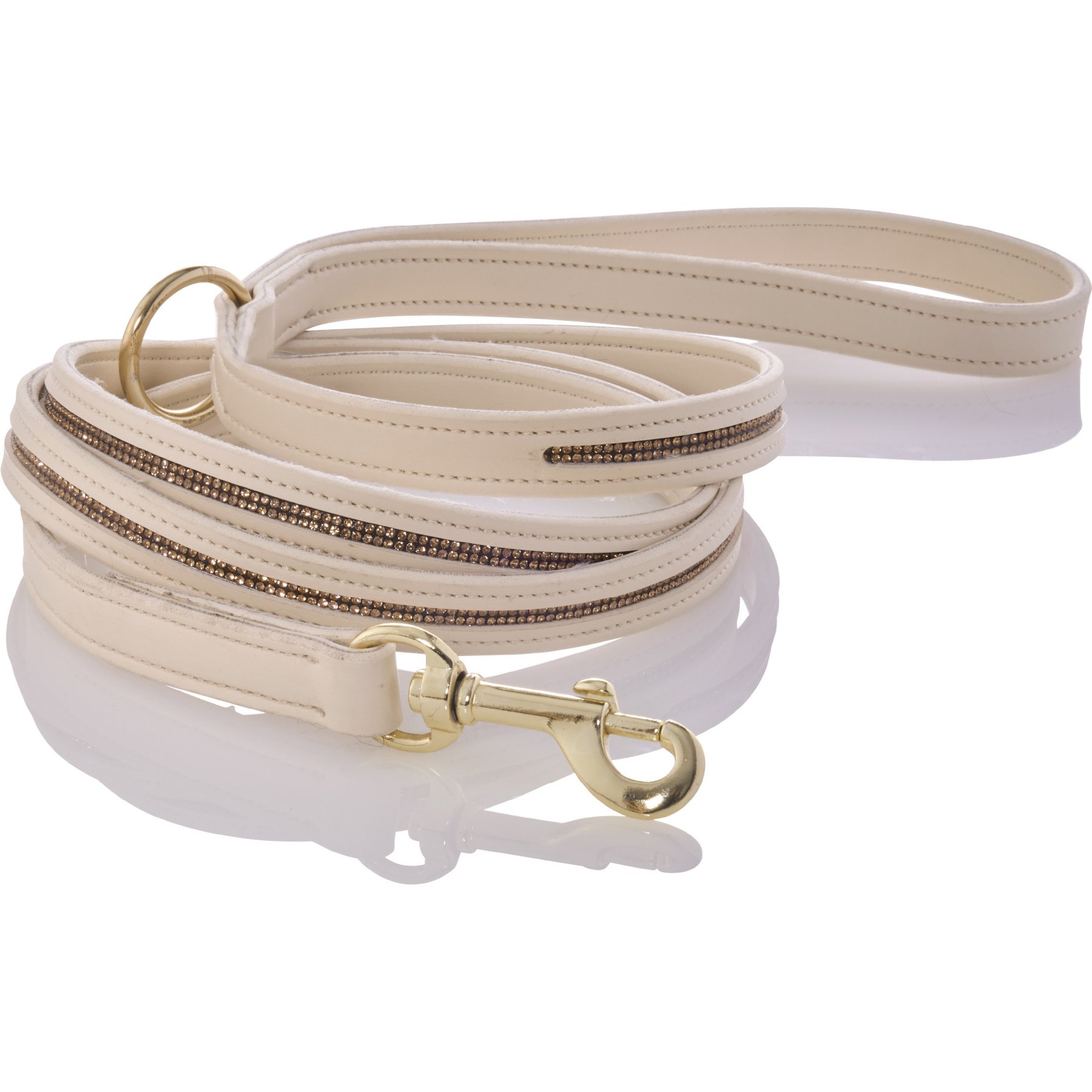 Pet Passion Roxy The Crystal Bling Dog Leash, Alabaster, 6-ft long, 1-in wide