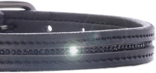 Show full view: Pet Passion Roxy The Crystal Bling Dog Collar, Black Bling, XX-Large: 22 to 26-in neck, 1-in wide slide 3 of 9