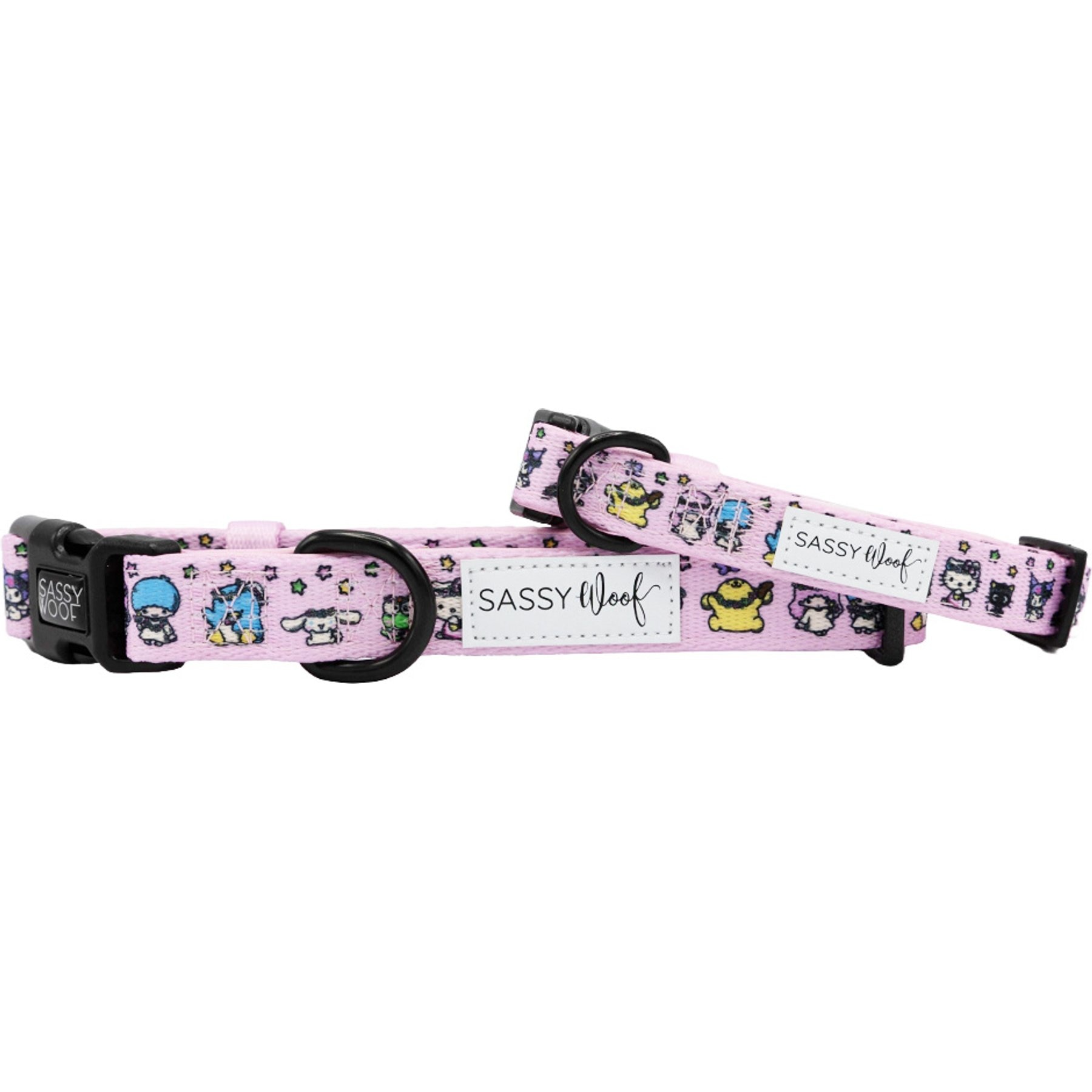 Sassy Woof Hello Kitty & Friends Flower Festival Dog Collar, Large: 26-in neck, 1-in wide