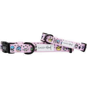 Sassy Woof Hello Kitty & Friends Flower Festival Dog Collar, Medium:19.7-in neck, 3/4-in wide