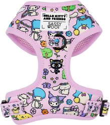 Sassy Woof Hello Kitty & Friends Flower Festival Adjustable Dog Harness, XX-Small: 10 to 14-in chest