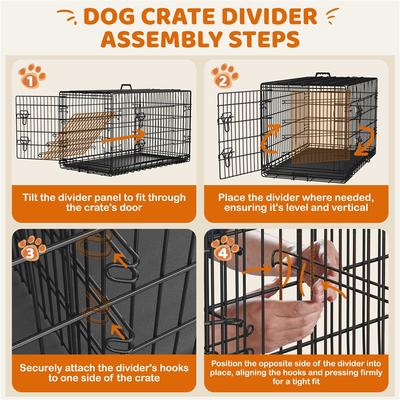 Show full view: Yaheetech Foldable Wire Dog Crate with Divider, Black, 42 inch slide 5 of 7