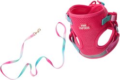 Pink Papyrus Reflective Nylon Cat Harness & Leash Set, Pink, Small