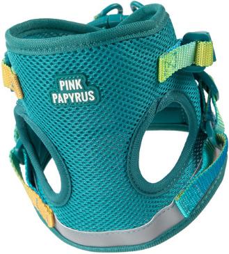 Show full view: Pink Papyrus Reflective Nylon Cat Harness & Leash Set, Teal, Large slide 2 of 10