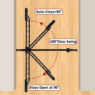 Show full view: WAOWAO Extra Wide Pressure Mounted Adjustable Metal Pet Dog Gate, 24-29-in, Black slide 6 of 9