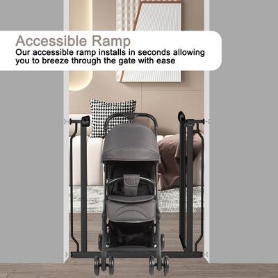 Show full view: WAOWAO Extra Wide Pressure Mounted Adjustable Metal Pet Dog Gate, 24-29-in, Black slide 5 of 9