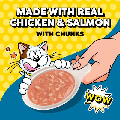 Show full view: Temptations Lickable Spoons Salmon Flavor with Chicken Chunks Lickable Cat Treats, 8 count slide 4 of 10