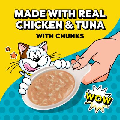 Show full view: Temptations Lickable Spoons Chicken Flavor with Tuna Chunks Lickable Cat Treats, 1.4-oz spoon, 4 count slide 4 of 10