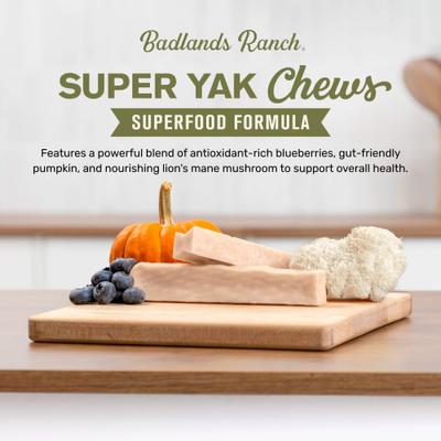 Show full view: Badlands Ranch Superchew Superfoods Yak Himalayan Chews for Dogs, 5-oz, case of 5 slide 4 of 6