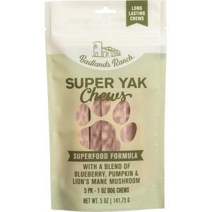 Badlands Ranch Superchew Superfoods Yak Himalayan Chews for Dogs, 5-oz, case of 5